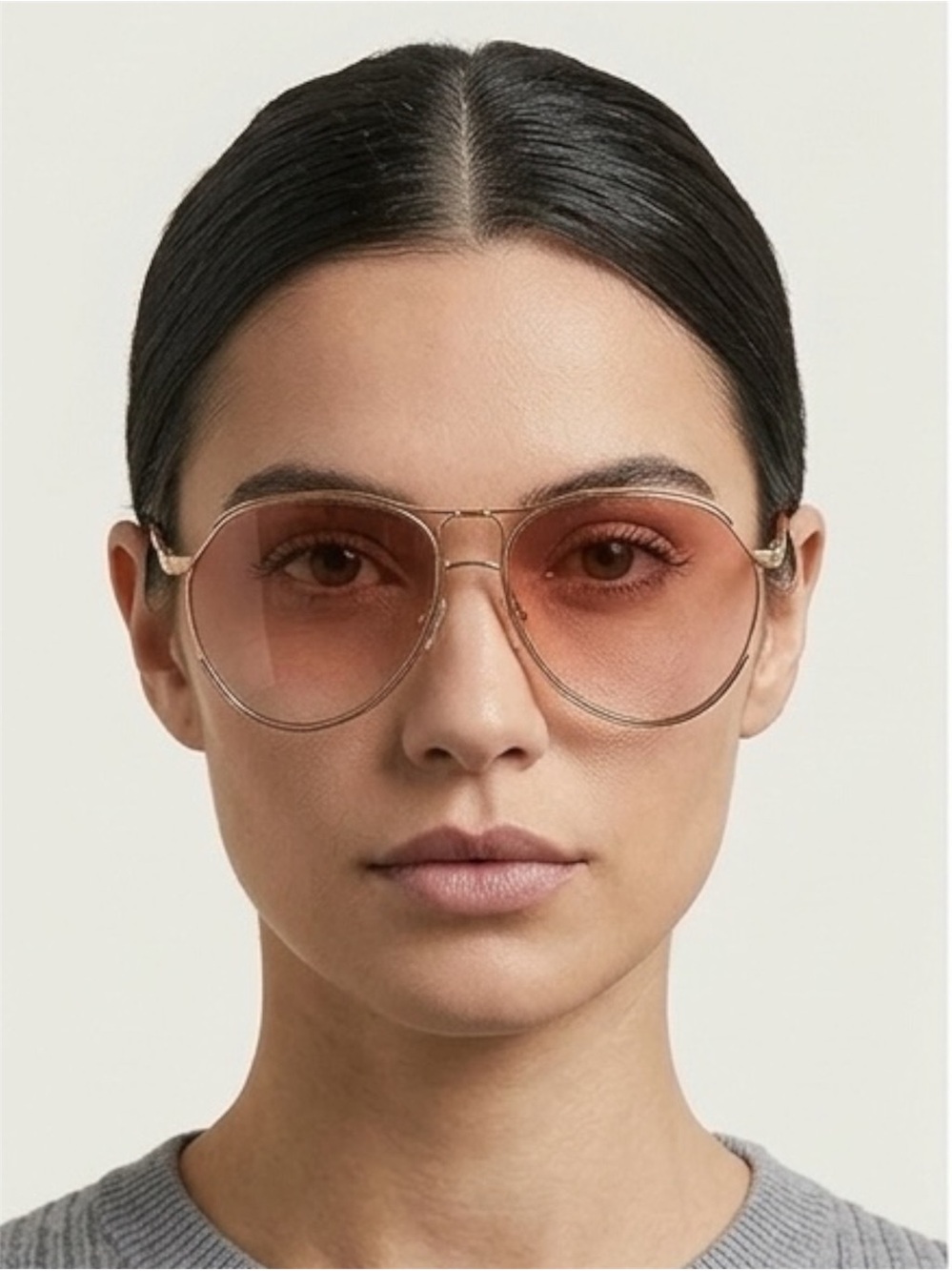 NWT Matthew Williamson x Linda Farrow Holly Aviator Sunglasses Gold MW254 C3